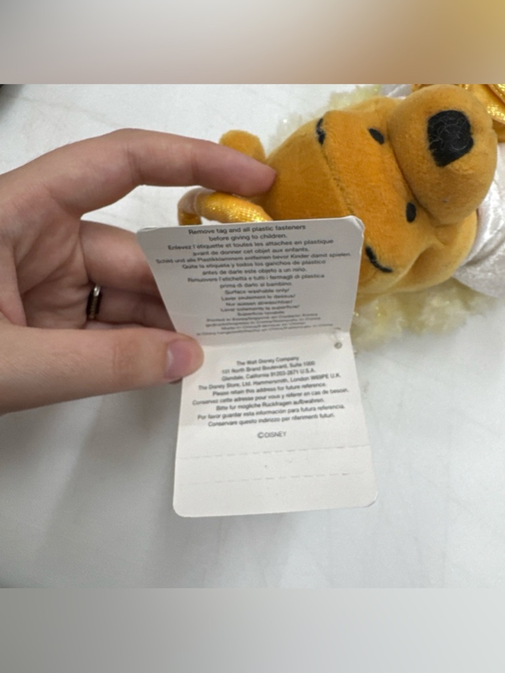 NEW Disney Store Choir Angel Pooh Mini Bean Bag Plush Winnie The Pooh w/ Tag 8" - Picture 6 of 7